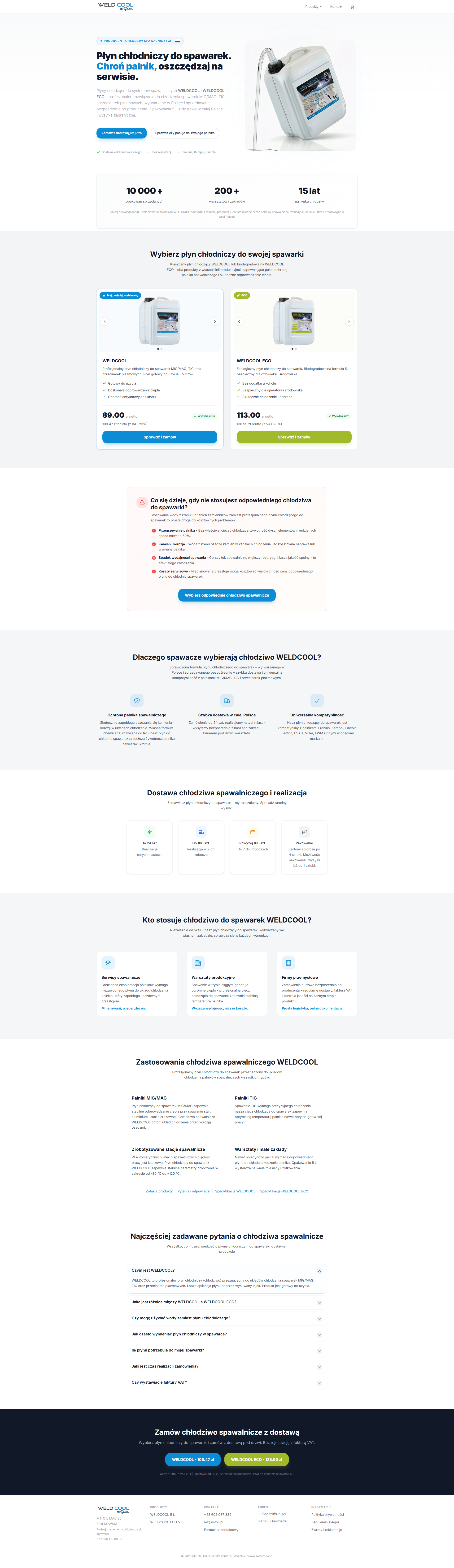 Strona internetowa WeldCool - realizacja KMI Group
